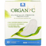 Organyc, Overnight Pads, Moderate Flow (10 Pads)