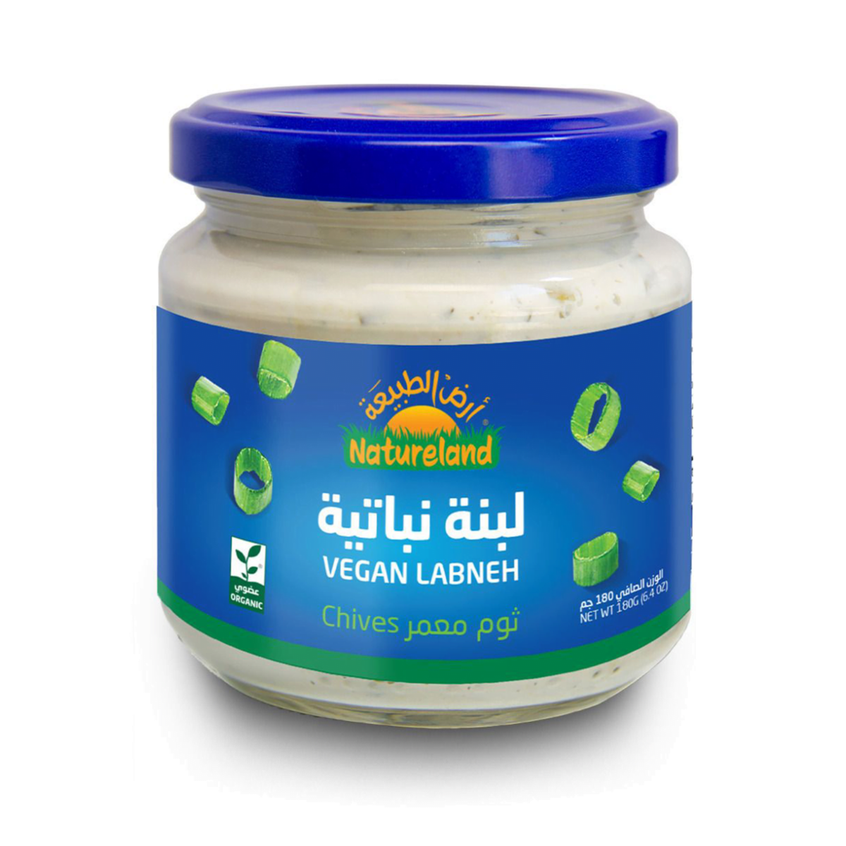 Nature Land, Organic Vegan Labneh, Chives (180 g) - Image 1