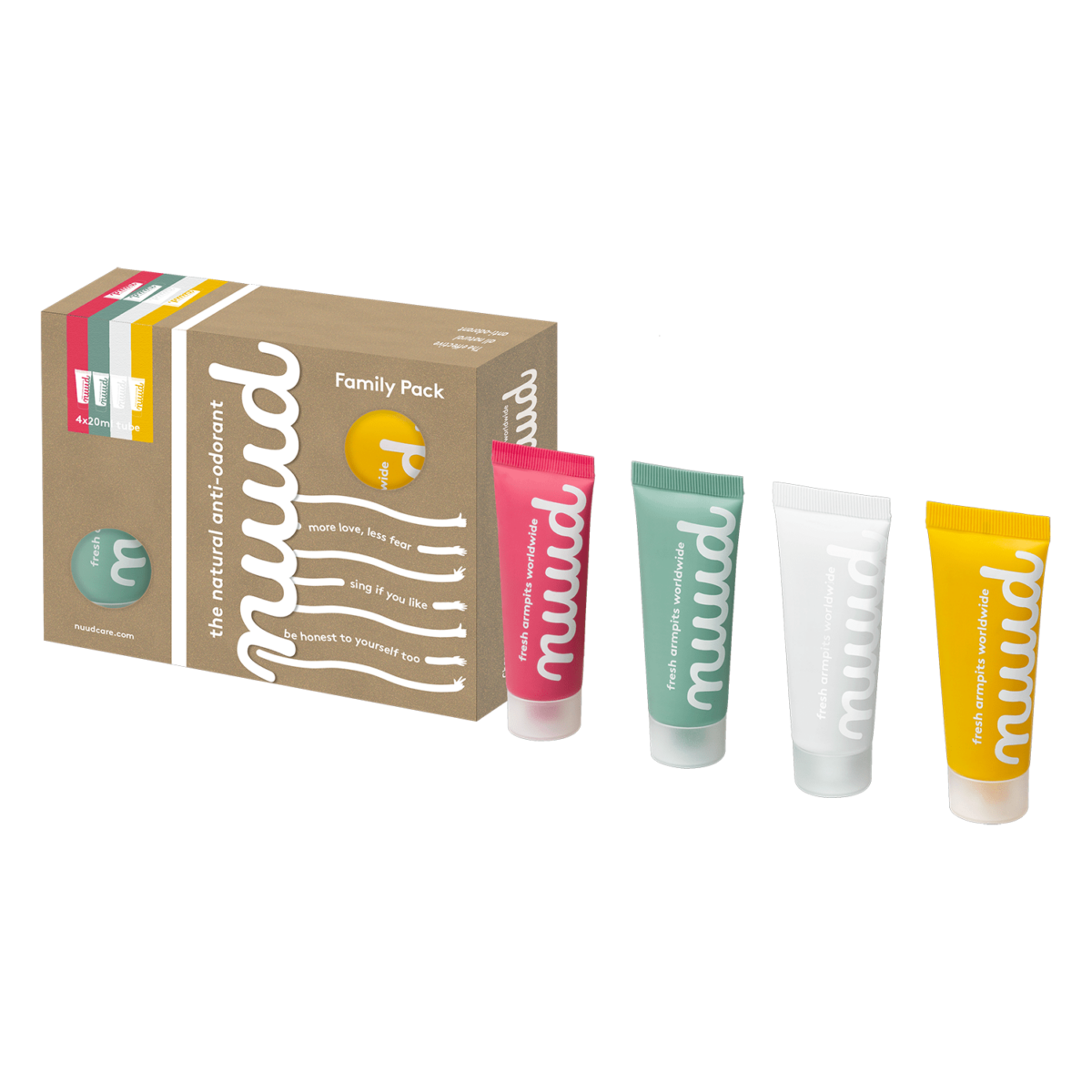 Nuud, Highly Effective Deodorant, Family Pack (20ml x 4) - Image 1