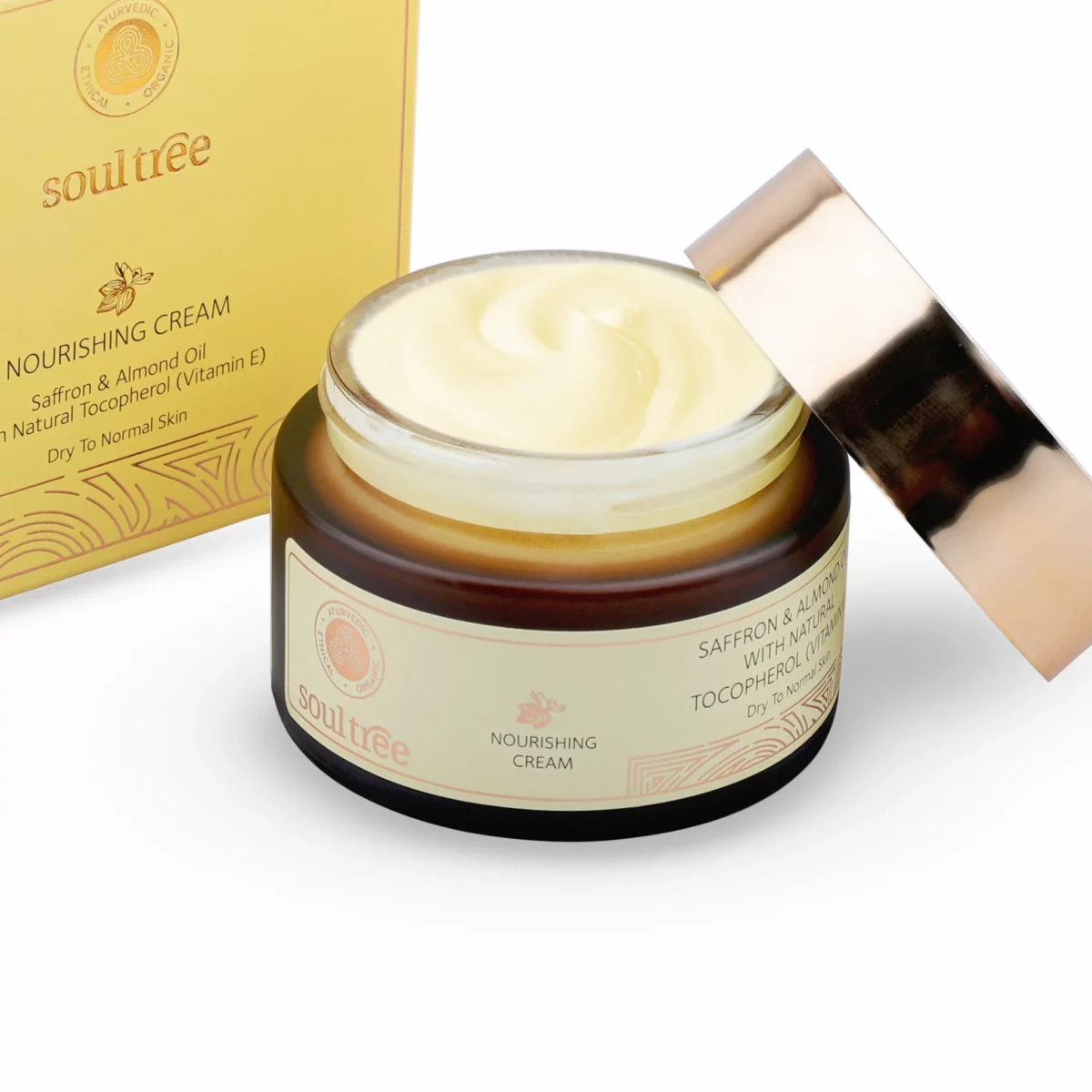 SoulTree, Nourishing Cream - Saffron & Almond Oil with Natural Vitamin E (50 g) - Image 1